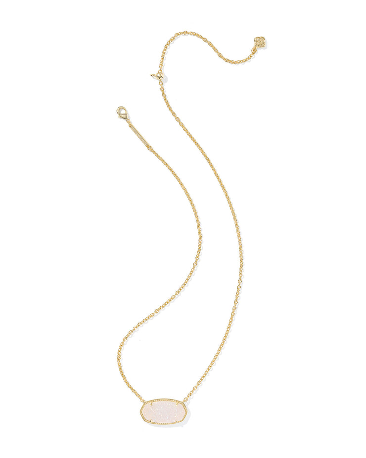 Kendra Scott Elisa Statement Gold Iridescent Drusy Short Pendant Necklace