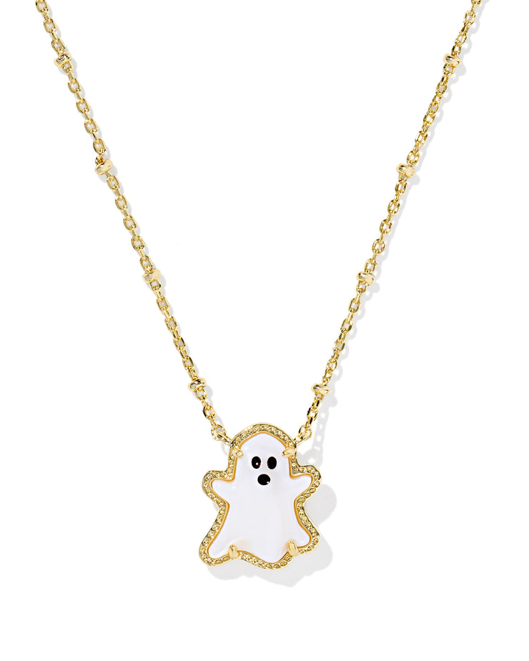 Kendra Scott Ghost Gold Pendant Necklace in White Mother of Pearl