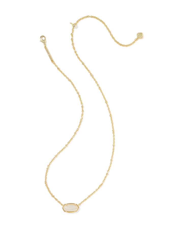 Kendra Scott Tiger Striped Gold Elisa Necklace - Natural Mother of Pearl