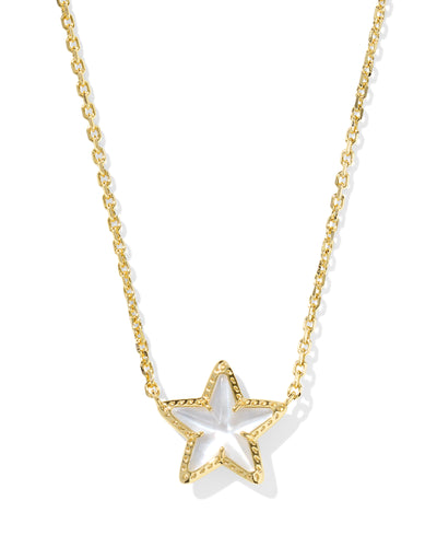 Kendra Scott Cassidy Gold Pendant Necklace in Ivory Mother of Pearl