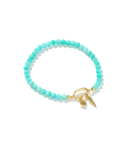 Kendra Scott Sylvia Gold Teal Amazonite Stretch Bracelet