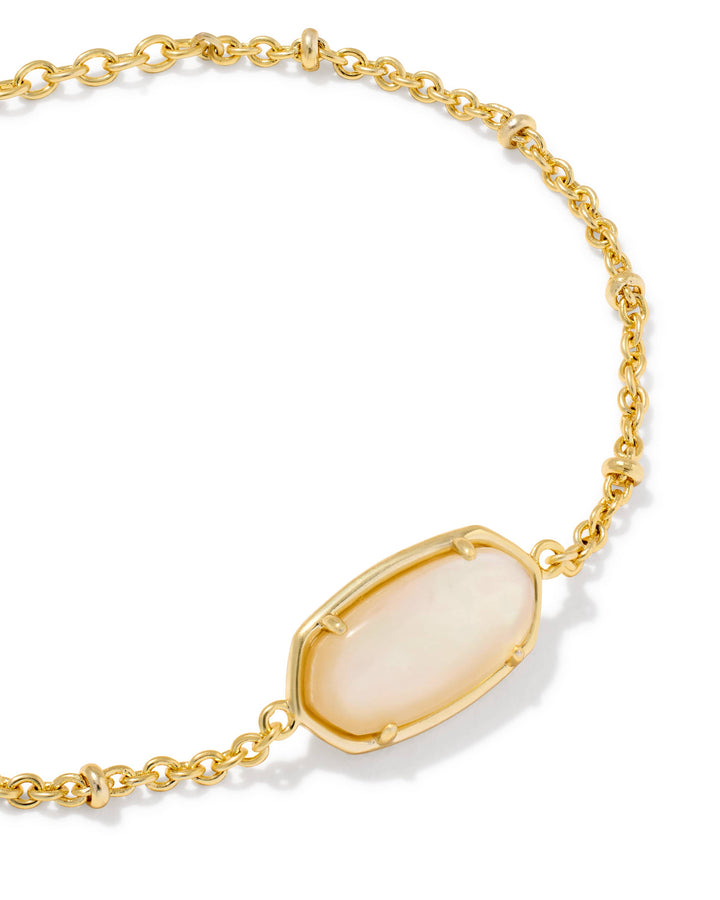 Kendra Scott Tiger Striped Elaina Gold Chain Bracelet - Natural Mother of Pearl