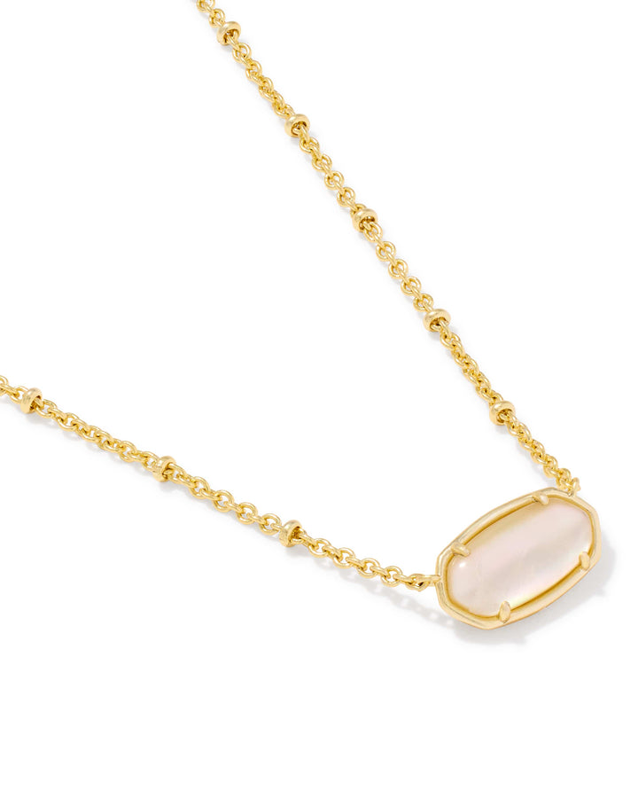 Kendra Scott Tiger Striped Gold Elisa Necklace - Natural Mother of Pearl