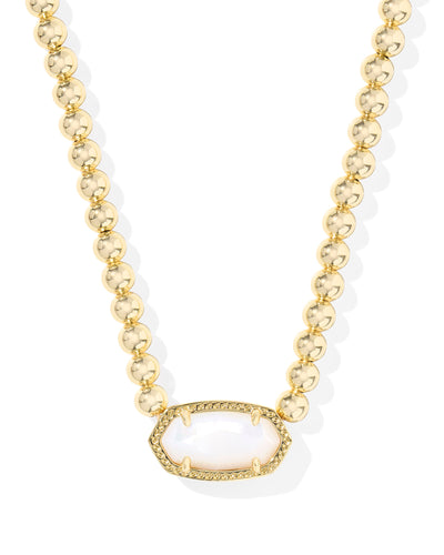 Kendra Scott Elisa Gold Beaded Necklace in Ivory Mother of Pearl