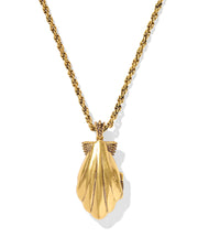 Kendra Scott Alexa Locket Vintage Gold Short Pendant Necklace in Ivory Mother of Pearl