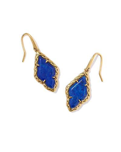 Kendra Scott Adeline Gold Drop Earrings in Blue Lapis