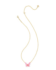 Kendra Scott Bianca Butterfly Gold Pendant Necklace in Pink Mix