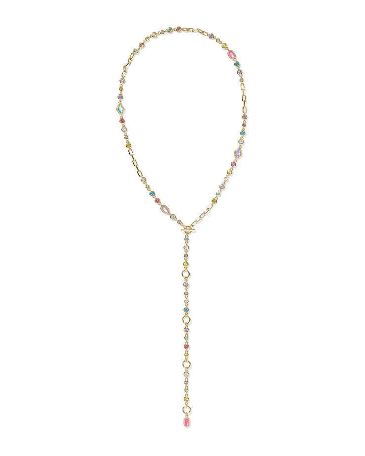 Kendra  Scott Mini Elisa and Abbie Gold Strand Necklace in Multi Mix