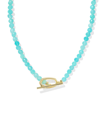 Kendra Scott Sylvia Gold Teal Amazonite Strand Necklace