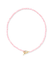 Kendra Scott Sylvia Gold Pink Chalcedony Strand Necklace