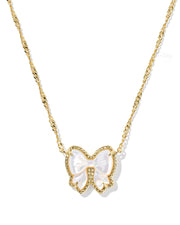 Kendra Scott Haley Gold Bow Ivory Mother of Pearl Pendant Necklace