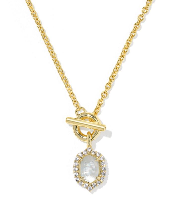 Kendra Scott Daphne Crystal Frame Gold Toggle Necklace in Ivory Mother of Pearl Kendra Scott Daphne Crystal Frame Gold Toggle Necklace in Ivory Mother of Pearl Necklace