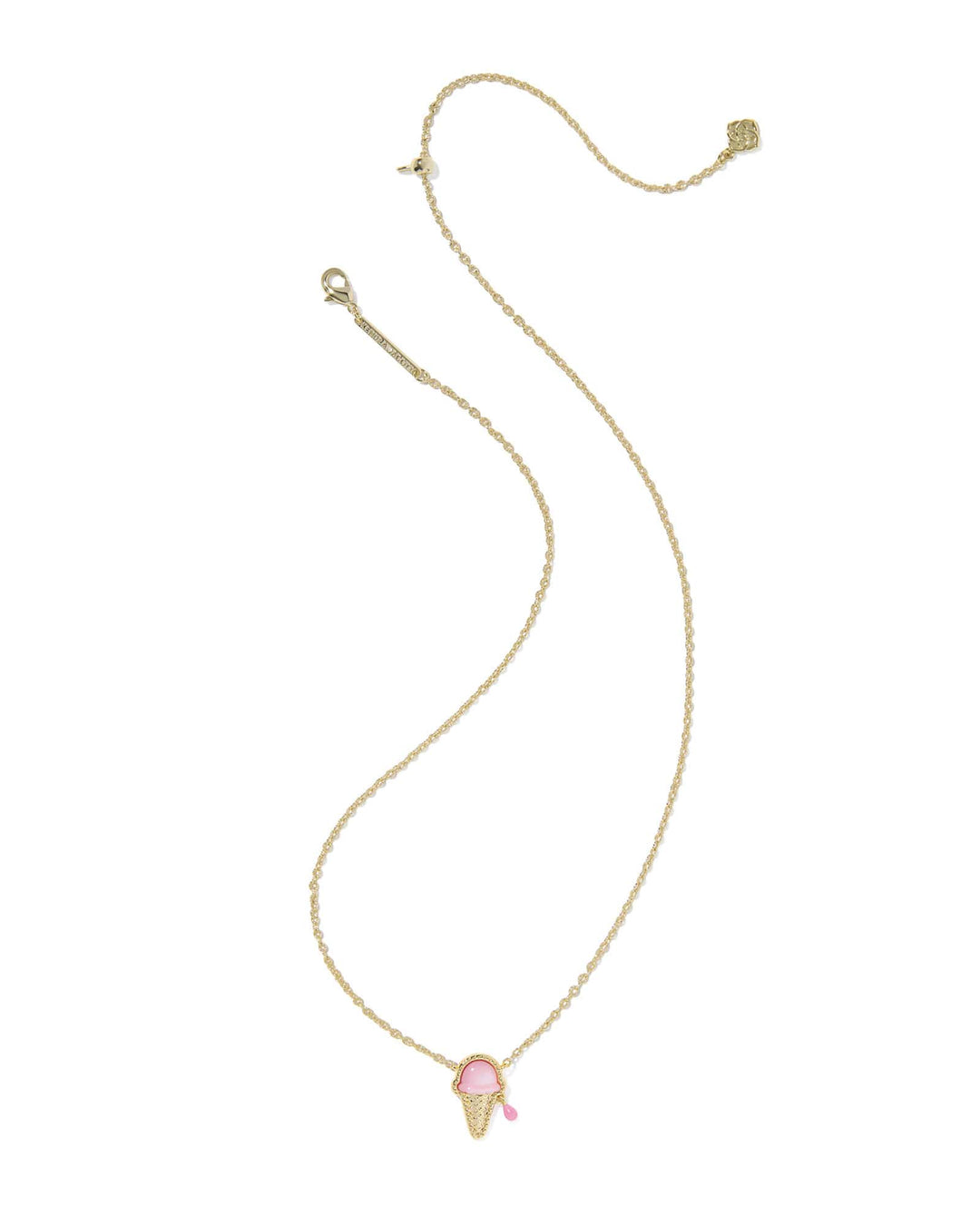 Kendra Scott Ice Cream Gold Pendant Necklace in Pastel Pink Mother of Pearl