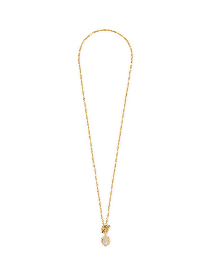 Kendra Scott Daphne Crystal Frame Gold Toggle Necklace in Ivory Mother of Pearl Kendra Scott Daphne Crystal Frame Gold Toggle Necklace in Ivory Mother of Pearl Necklace