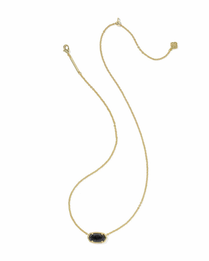 Kendra Scott Elisa Gold Boo Short Pendant Necklace in Black Granite Halloween Necklace | Gold Boo Pendant Necklace Necklaces