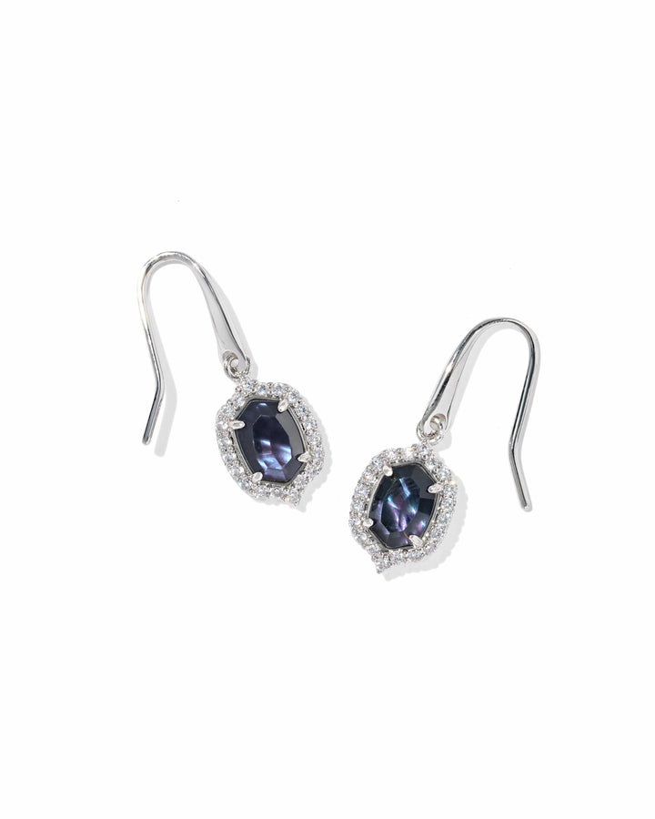 Kendra Scott  Daphne Crystal Frame Silver Drop Earrings in Dark Indigo Illusion