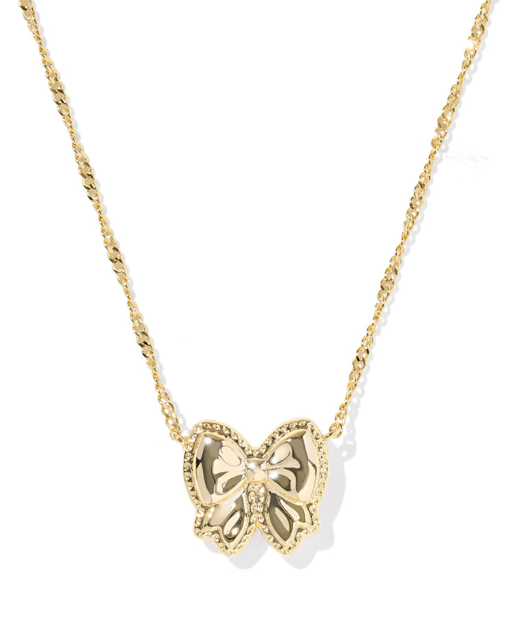Kendra Scott Haley Gold Bow Ivory Mother of Pearl Pendant Necklace