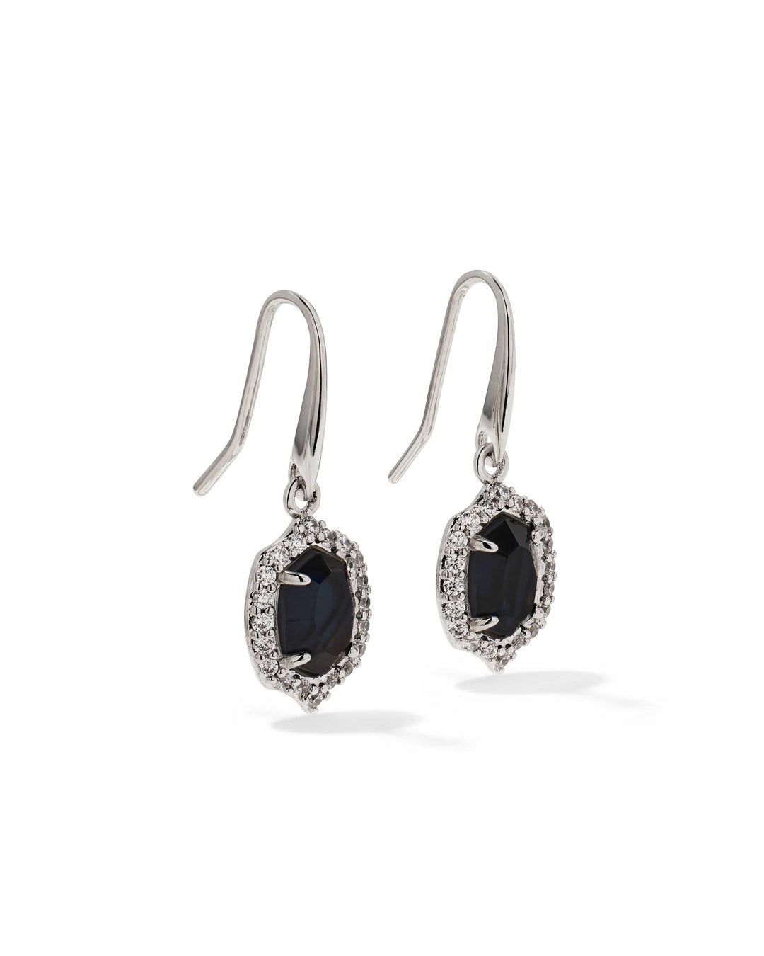 Kendra Scott  Daphne Crystal Frame Silver Drop Earrings in Dark Indigo Illusion