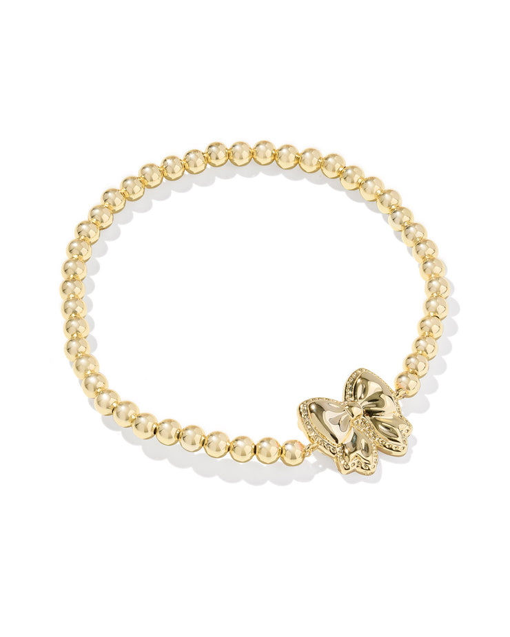 Kendra Scott Haley Gold Bow Ivory Mother of Pearl Stretch Bracelet