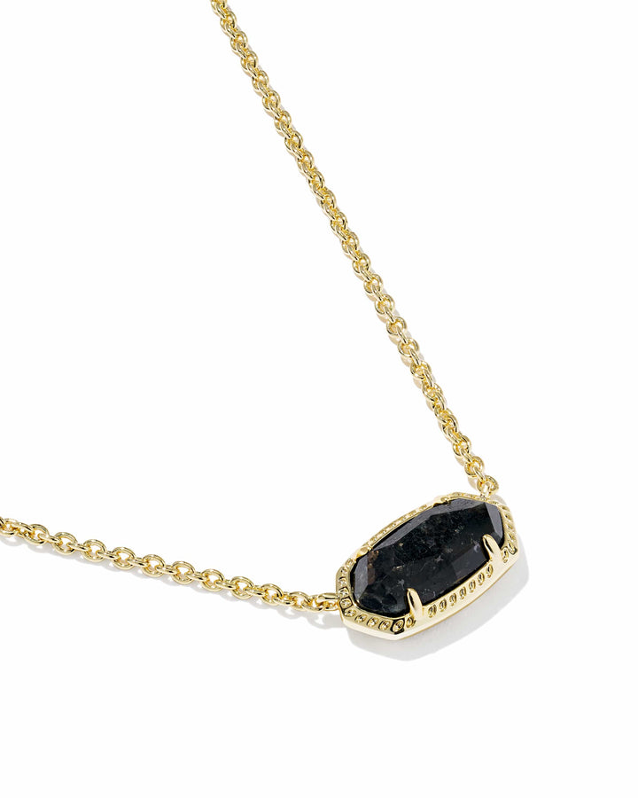 Kendra Scott Elisa Gold Boo Short Pendant Necklace in Black Granite Halloween Necklace | Gold Boo Pendant Necklace Necklaces