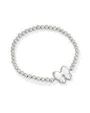 Kendra Scott Haley Silver Bow Ivory Mother of Pearl Stretch Bracelet