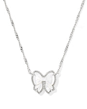 Kendra Scott Haley Silver Bow Ivory Mother of Pearl Pendant Necklace