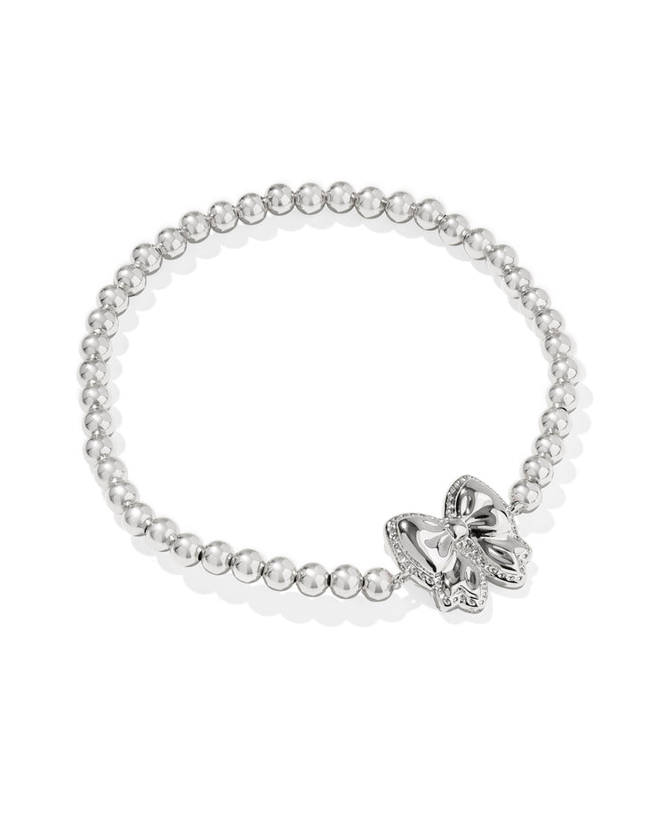 Kendra Scott Haley Silver Bow Ivory Mother of Pearl Stretch Bracelet