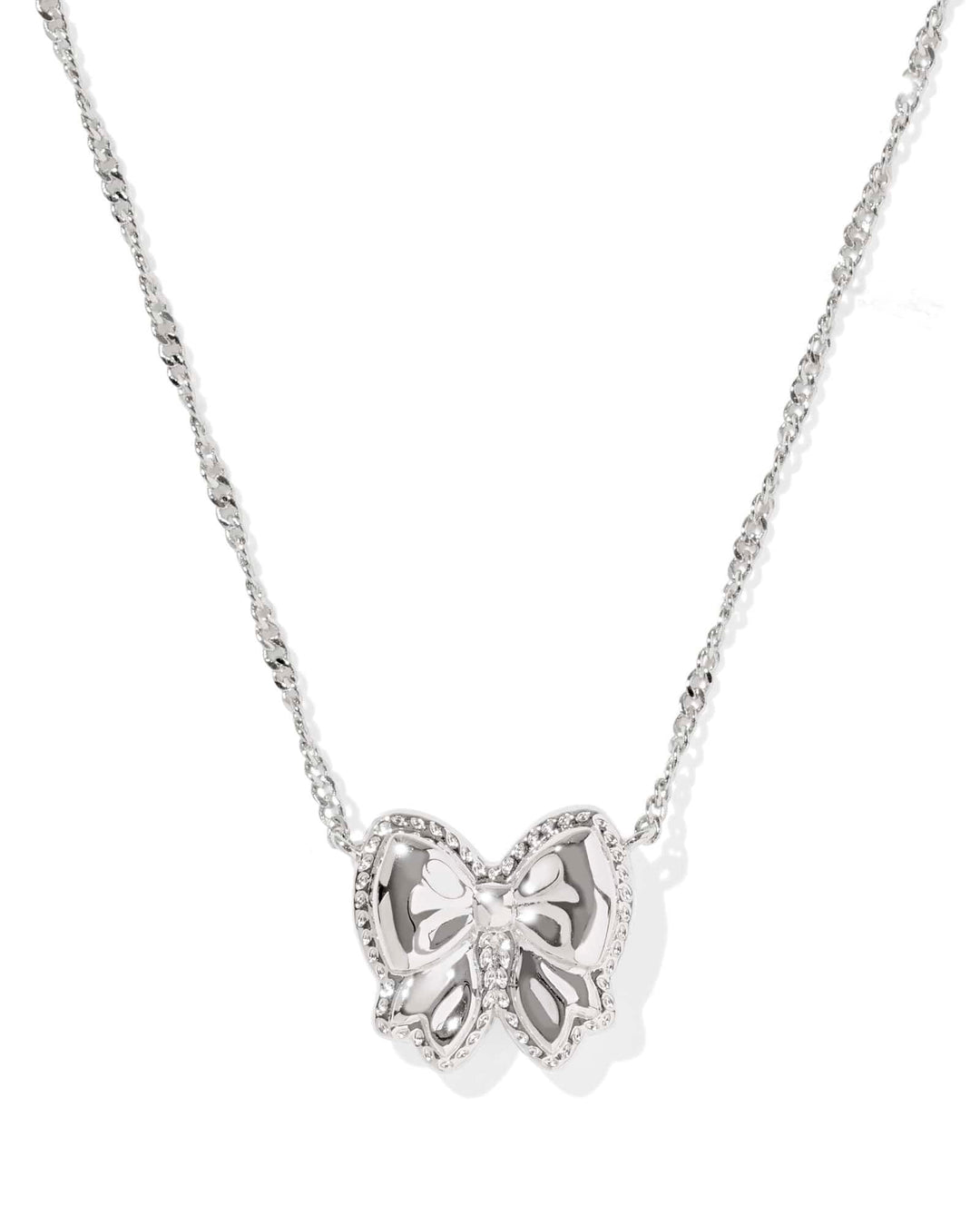 Kendra Scott Haley Silver Bow Ivory Mother of Pearl Pendant Necklace