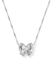 Kendra Scott Haley Silver Bow Ivory Mother of Pearl Pendant Necklace