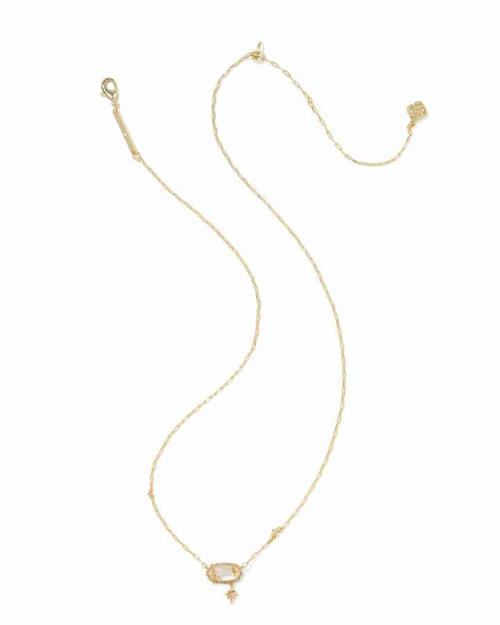 Kendra Scott  Elisa Star Gold Short Pendant Necklace in Crystal Ivory Illusion
