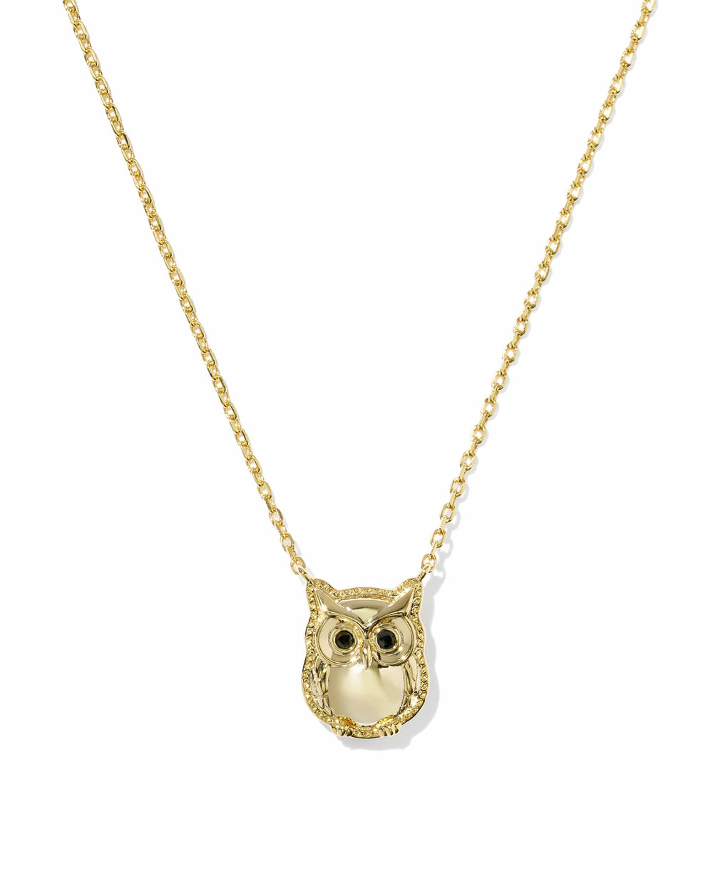 Kendra Scott Owl Gold Short Pendant Necklace in Sheen Obsidian Owl Gold Pendant Necklace | Reversible Short Necklace Necklaces