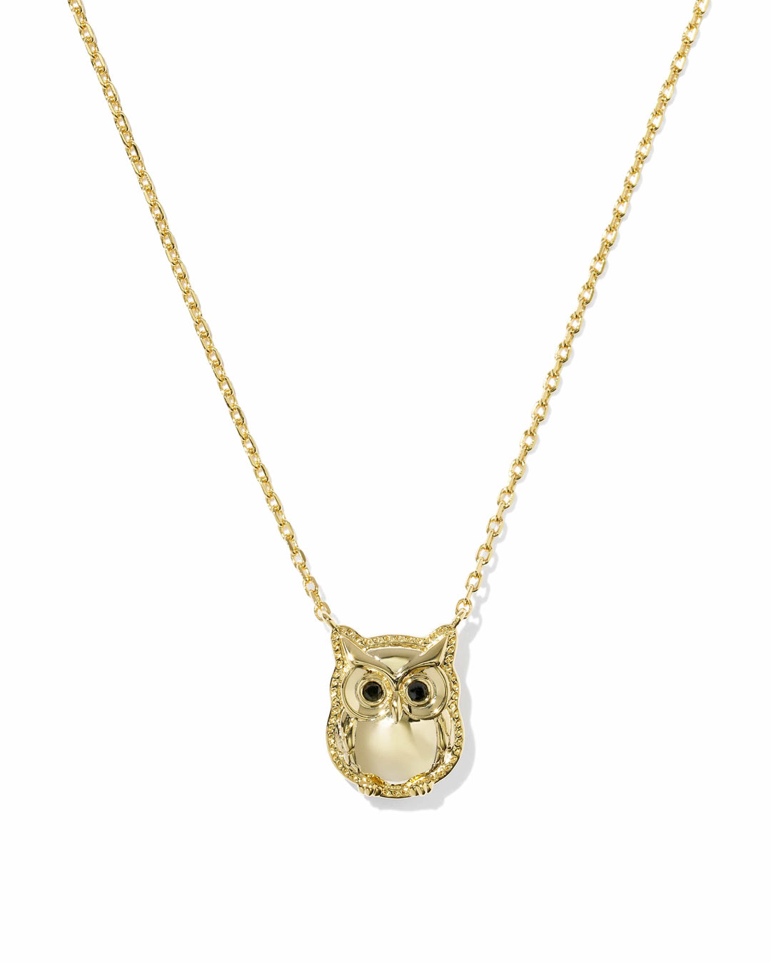 Kendra Scott Owl Gold Short Pendant Necklace in Sheen Obsidian Owl Gold Pendant Necklace | Reversible Short Necklace Necklaces