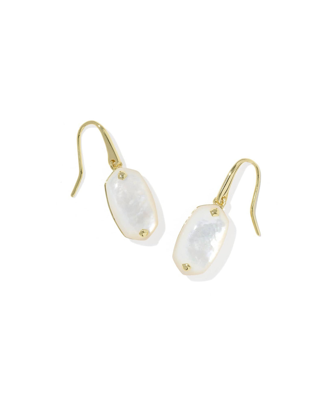 Kendra Scott Lee Riveted Gold Drop Earrings in Ivory Mother of Pearl Gold Drop Earrings | Sculptural Riveted Earrings Earrings