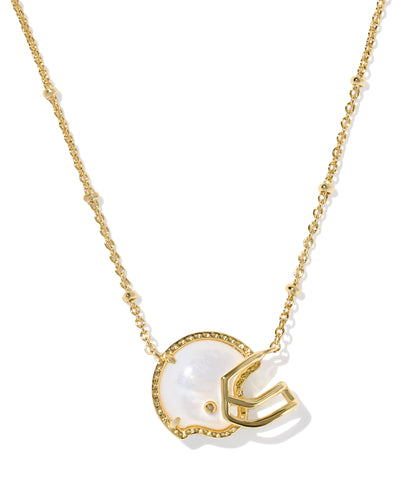 Kendra Scott Football Helmet White Mother of Pearl Pendant Necklace