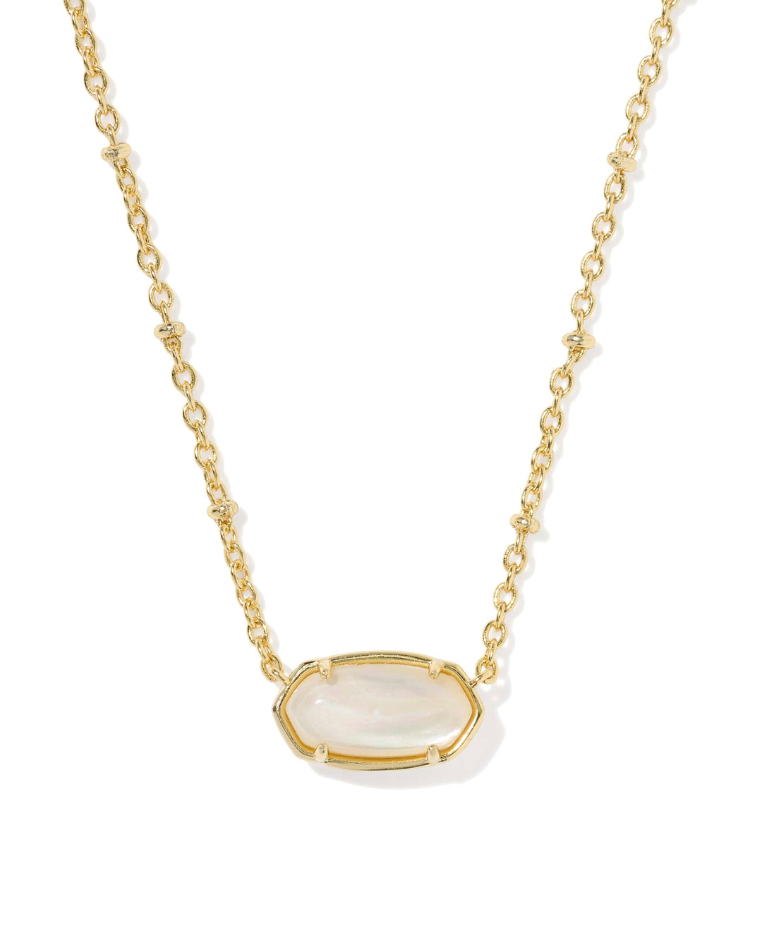 Kendra Scott Tiger Striped Gold Elisa Necklace - Natural Mother of Pearl