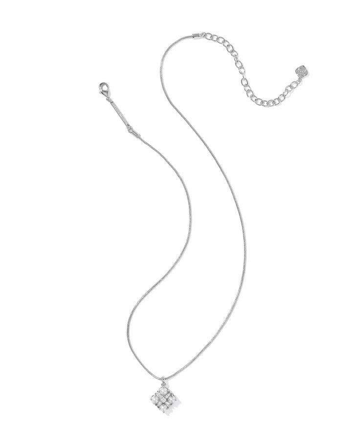 Kendra Scott Dira Pearl Silver Short Pendant Necklace in Freshwater Cultured Pearl Pearl Silver Pendant Necklace | Freshwater Pearl Medallion Necklaces