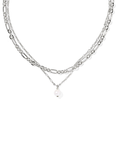 Kendra Scott Aston Silver Freshwater Cultured Pearl Multi Strand Necklace