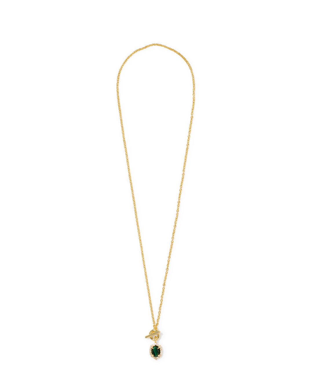 Kendra Scott Daphne Crystal Frame Gold Toggle Necklace in Green Malachite Kendra Scott Daphne Crystal Frame Gold Toggle Necklace in Green Malachite Necklace