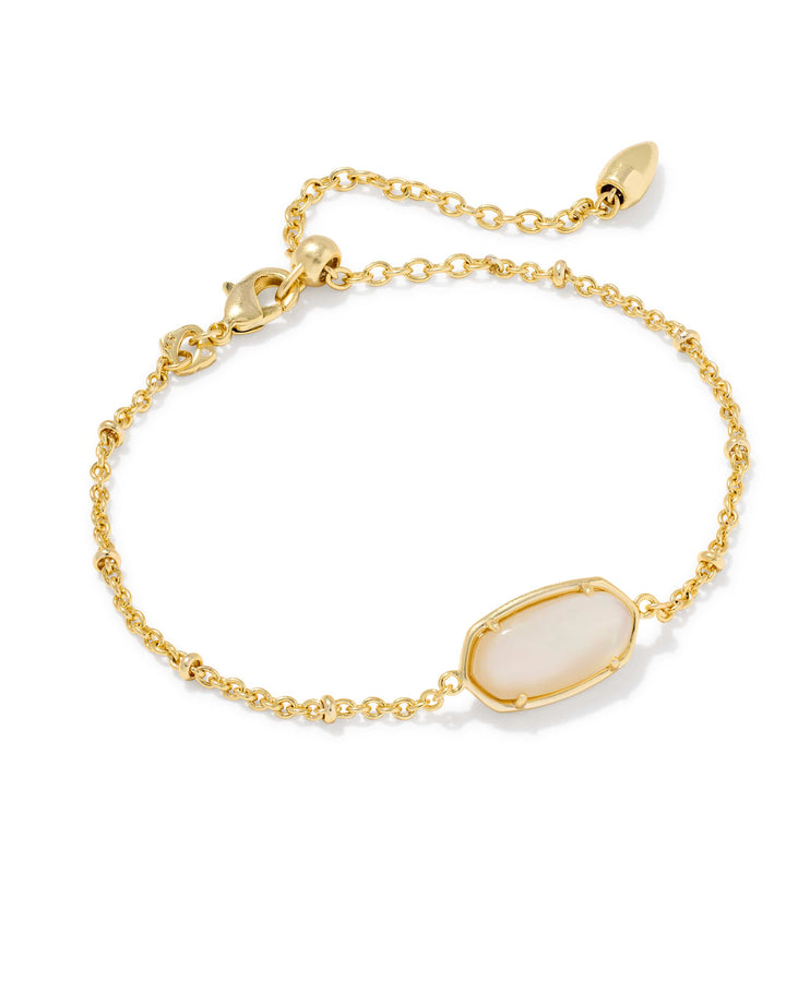 Kendra Scott Tiger Striped Elaina Gold Chain Bracelet - Natural Mother of Pearl