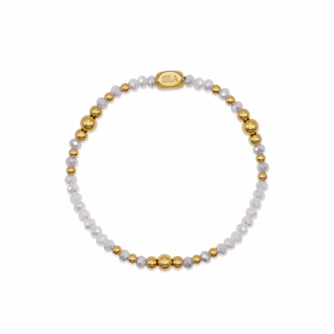 Isla Amalfi Waterproof Stretch Bracelet – White Cap Crystal &amp; Gold Isla Amalfi Waterproof Stretch Bracelet – White Cap Crystal &amp; Gold Bracelet