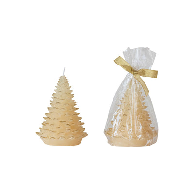 Tree Shaped Candle with Gold Tips