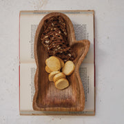 Carved Mango Wood Mitten Bowl