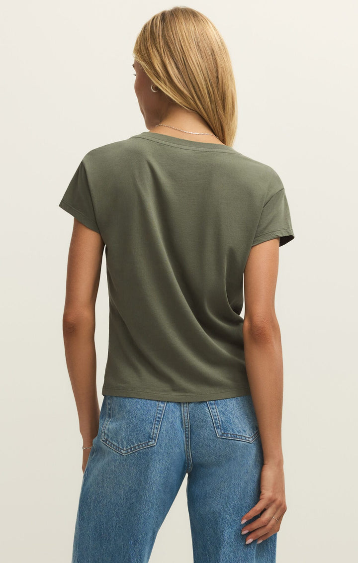 Z Supply Modern V-Neck Tee in Tea Leaf
