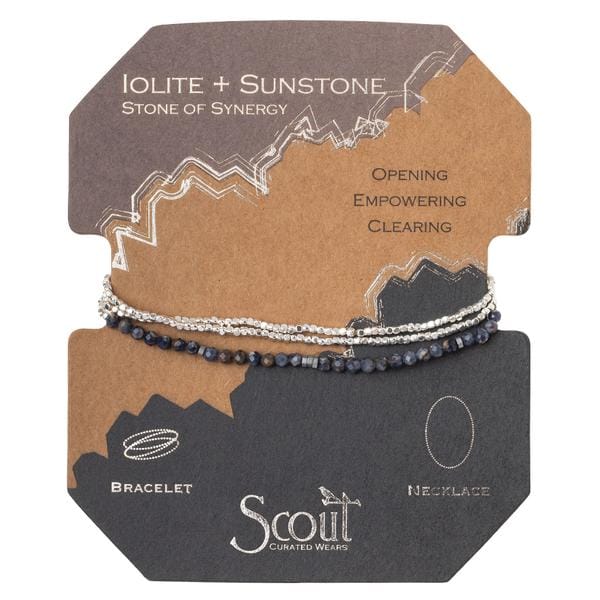Scout Curated Wears Delicate Stone Wrap- Iolite & Sunstone Scout Curated Wears Delicate Stone Wrap- Iolite & Sunstone Bracelet