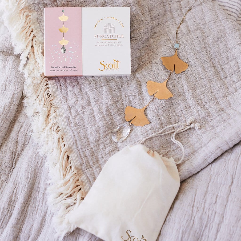 Suncatcher - Botanical Leaf &amp; Amazonite