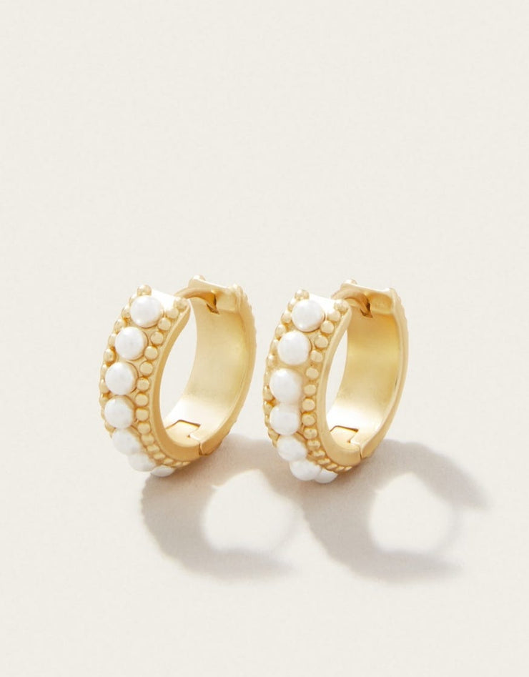 Spartina 449 Midi Pearl Hoop Earrings