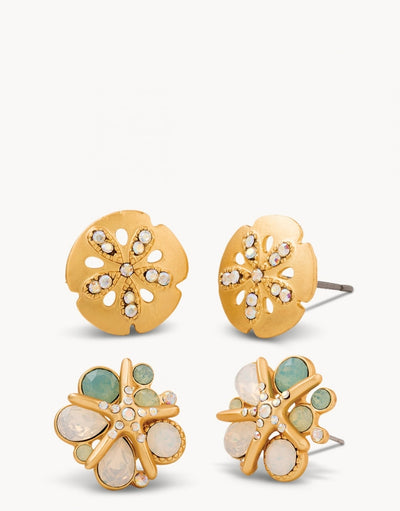 Sea Stud Earring Set Sand Dollar/Starfish