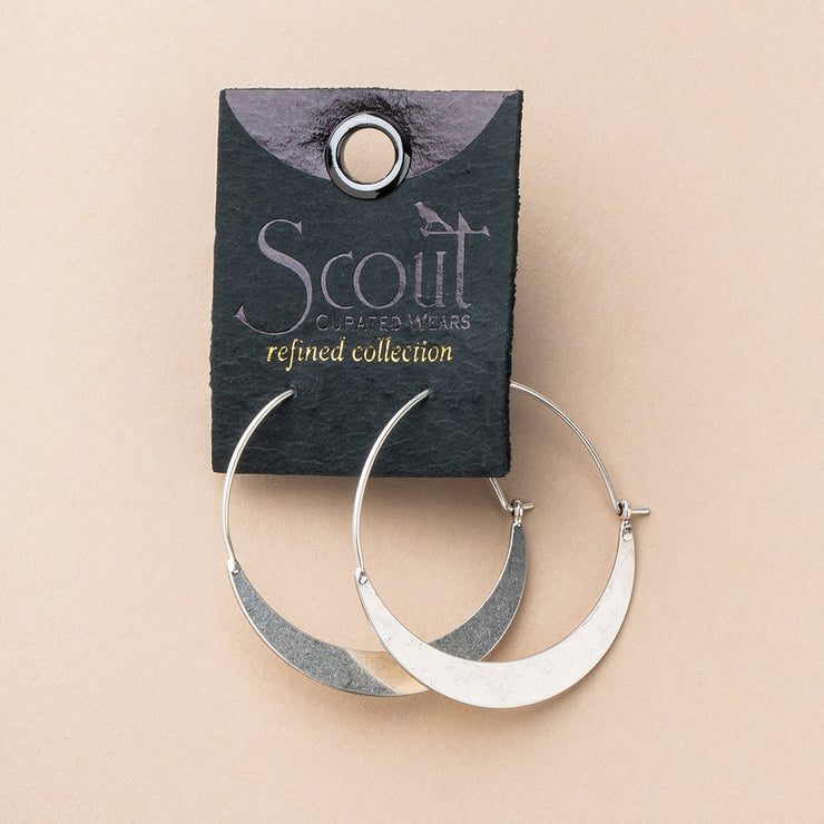 Refined Earring Collection - Crescent Moon Hoop