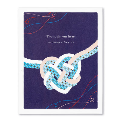 "Two Souls, One Heart" Wedding Card