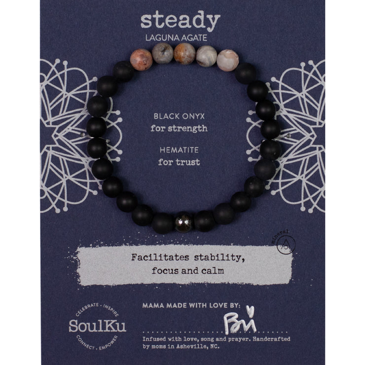 Soulku Men's Laguna Agate Bracelet for Steady